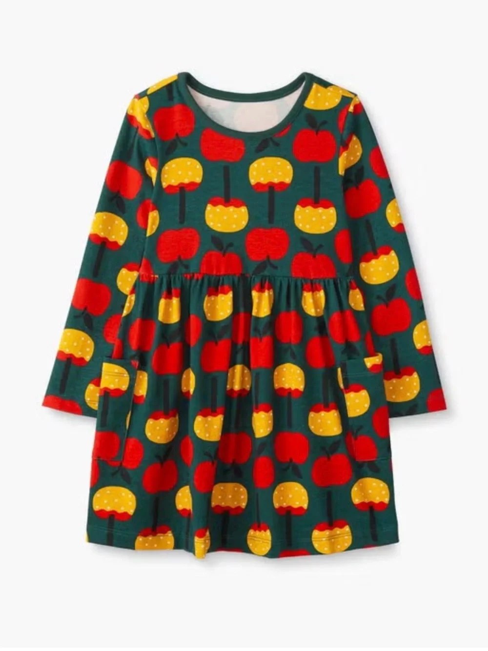 Hanna Andersson 100% Cotton Dress with Caramel Apple Print Fall Back to School
